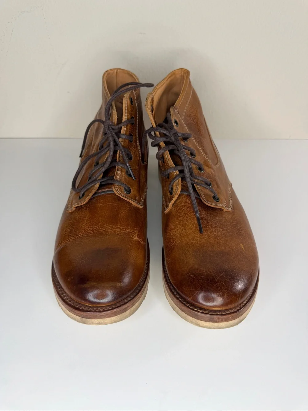 Bed Stu Cobbler Series Men’s Size 13M Lace Up Ankle Boots Distressed Brown